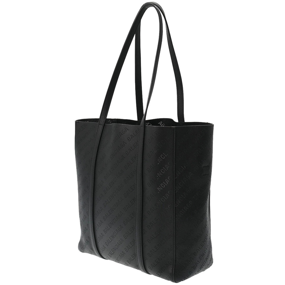 Balenciaga Perforated Tote Calfskin Bag Black